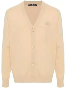 Acne Studios шерстяной кардиган с логотипом, нейтральный цвет