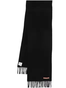 Acne Studios шерстяной шарф с бахромой, черный
