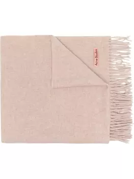 Acne Studios шерстяной шарф с бахромой, нейтральный цвет