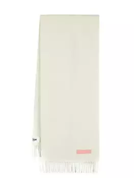 Acne Studios шерстяной шарф с логотипом, зеленый