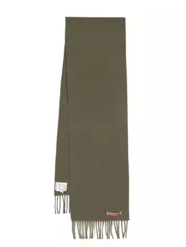 Acne Studios шерстяной шарф с логотипом, зеленый