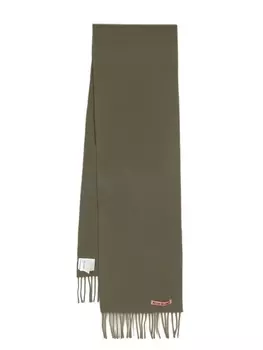 Acne Studios шерстяной шарф с логотипом, зеленый