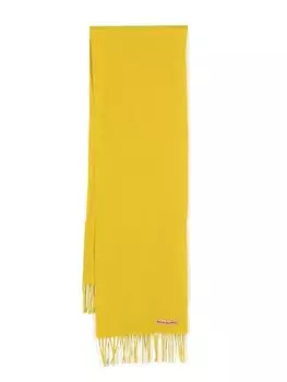Acne Studios шерстяной шарф с нашивкой-логотипом, желтый