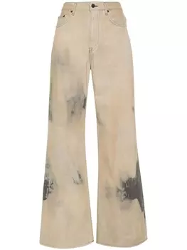 Acne Studios широкие джинсы из вареного денима, нейтральный цвет