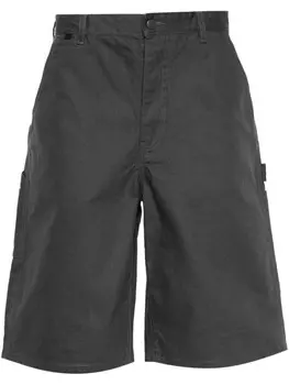 Acne Studios шорты из парусины с заплаткой на лице, серый