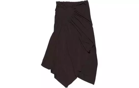 Acne Studios SS24 Асимметричная юбка миди, повседневная длинная юбка, женская, коричневого цвета