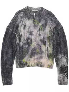 Acne Studios свитер с прорезями, черный