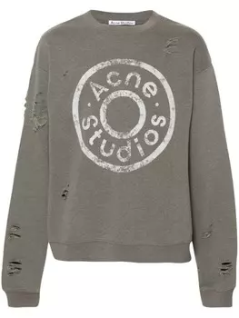 Acne Studios толстовка с логотипом, зеленый