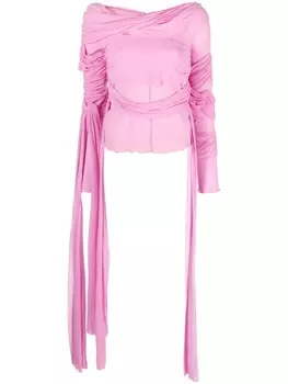 Acne Studios топ со сборками, розовый