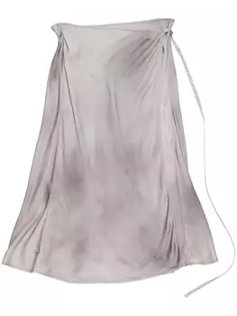 Acne Studios юбка миди с эффектом потертости, серый