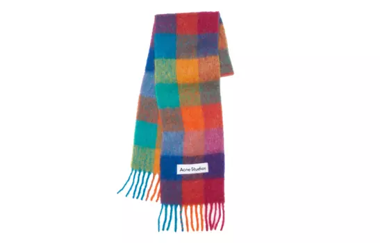 Acne Studios Вязаный шарф унисекс фуксия/желтый/синий