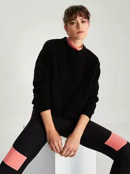 ACTIVE SPORT Круглый вырез Прямая флисовая Женская толстовка с длинными рукавами LCW Active