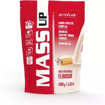 Activlab MASS UP Высококалорийный протеиновый порошок для набора массы с сывороточным белком, креатином и молочной помадкой с таурином 1,2 кг