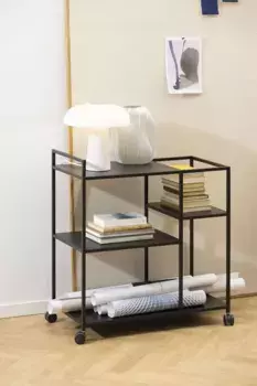ACTONA GROUP Тележка "Vilho", (1 шт.), сервировочная тележка из металла, 4 уровня, 4 колеса, 70x40x85 см (ДШ) 78х85х40 см, цвет matt schwarz
