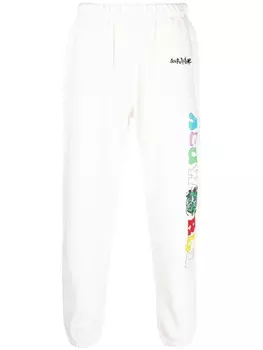 Acupuncture 1993 спортивные брюки с вышивкой, белый