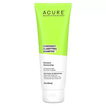 ACURE, Curiously Clarifying, очищающий шампунь, лемонграсс и аргана, 236,5 мл (8 жидк. унций.)
