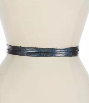 АДА 1Узкий ремень с запахом из натуральной кожи ADA, черный