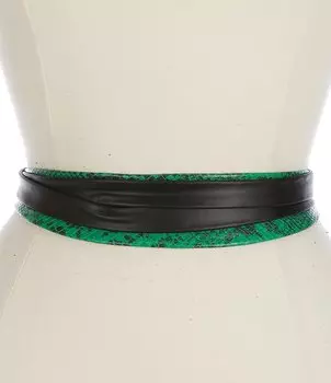 АДА 2Кожаный ремень миди с запахом питона ADA, мультиколор