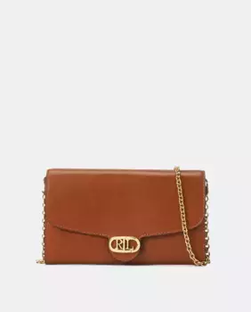 Adair средняя кожаная женская сумка через плечо Lauren Ralph Lauren, коричневый