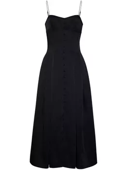 Adam Lippes атласное платье миди Rickie, черный