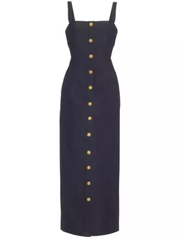 Adam Lippes джинсовое платье миди Camille, синий