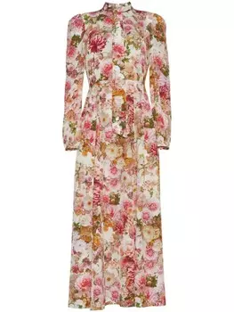 Adam Lippes крепдешиновое платье миди Alison, белый