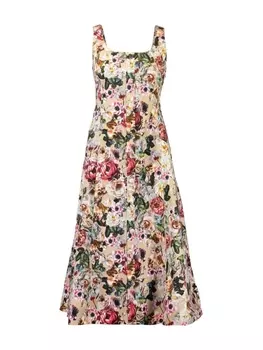 Adam Lippes платье миди Amelia с цветочным принтом, розовый