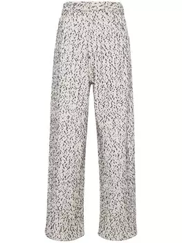 Adam Lippes твидовые брюки с анималистичным узором, белый