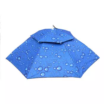 Adandyish серебристо-серый зонтик для рыбалки, защита от солнца, непромокаемая складная двухслойная шляпа с креплением на голову, санитарный зонт для сбора чая, большая шляпа