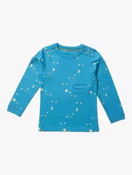 Адаптивная футболка с длинным рукавом для легкого кормления baby dawn Little Green Radicals, синий/разноцветный