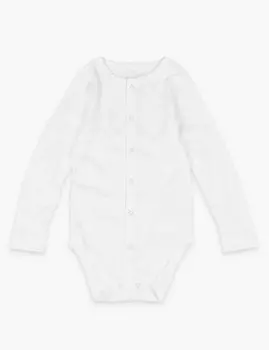 Адаптивное хлопковое боди (от 7 фунтов до 16 лет) Marks & Spencer, белый