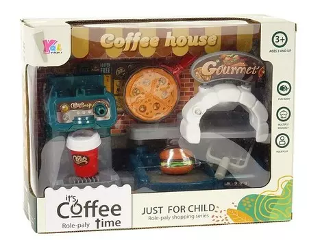 Adar, Кухонный набор 564817 кофемашина, гамбургер, пицца, режущий инструмент, духовка, фритюрница