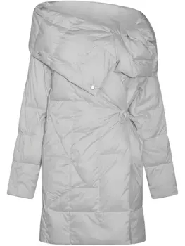 Add длинный пуховик, серый
