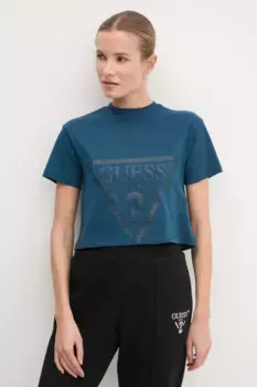 ADELE хлопковая футболка Guess, бирюзовый