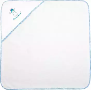 ADELHEID Полотенце с капюшоном "Полотенце с капюшоном "Снежный кролик", (1 шт.), с окантовкой и вышивкой 80х80 см (1 шт.), белый