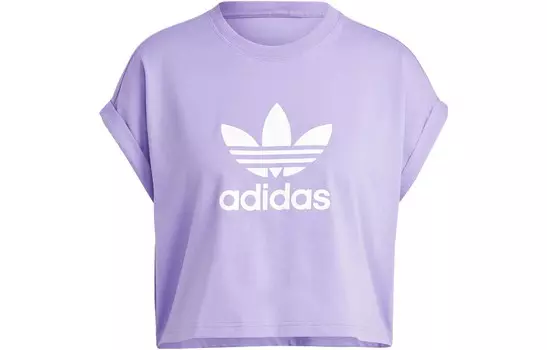 Adicolor Classics Короткая футболка с трилистником «Magic Lilac» Adidas Originals