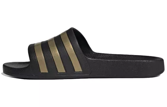 Шлепанцы и сланцы Adidas Adilette Aqua Slides Core Black Gold Metallic