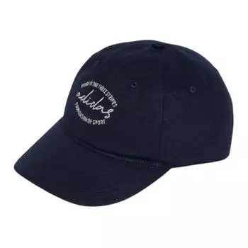 Adidas Бейсболка унисекс из хлопка, чернильно-синяя/бокситово-коричневая