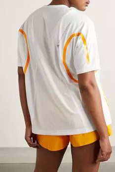 ADIDAS BY STELLA MCCARTNEY Футболка большого размера из переработанной эластичной сетки с принтом TruePace, белый