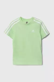 adidas Детская хлопковая футболка, зеленый