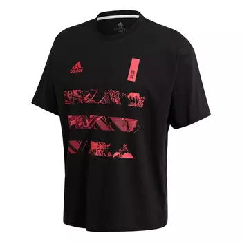 Adidas Футболка CAPTSUBA унисекс, черная/розовая