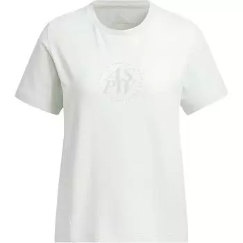 Adidas Футболка женская льняная зеленая