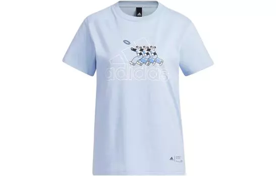 Adidas Футболка женская светло-розово-голубая