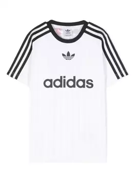 adidas Kids футболка Adicolor с жаккардовым узором, белый
