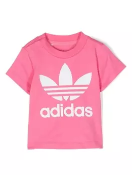 adidas Kids футболка Trefoil, розовый