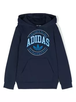 adidas Kids худи с вышитым логотипом, синий