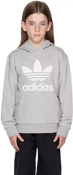 Adidas Kids Kids Серая толстовка с трилистником Big Kids