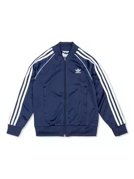 Adidas Kids куртка-бомбер с тремя полосками, синий