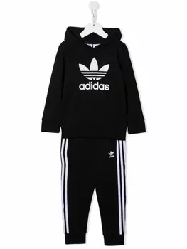 adidas Kids спортивный костюм с логотипом, черный