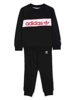 adidas Kids спортивный костюм с нашивкой-логотипом, черный